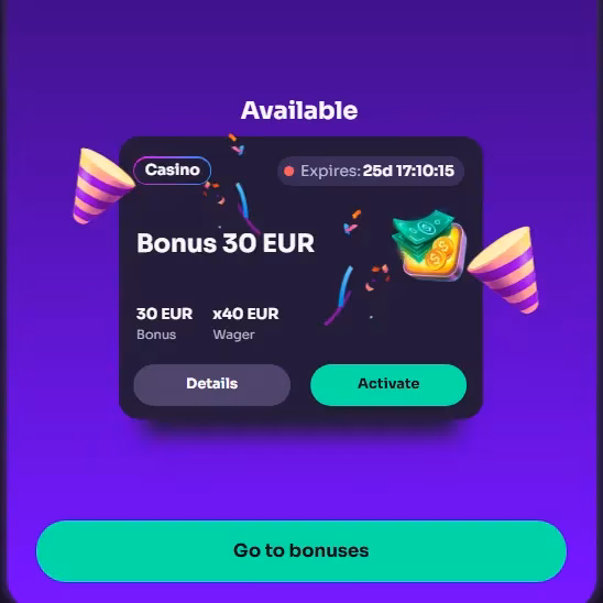 The process of activating a no deposit bonus on the Winspirit Casino AU website